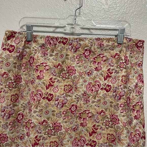 Banana Republic Linen Blend Midi Floral Pull On Skirt Size 14 - Picture 3 of 5